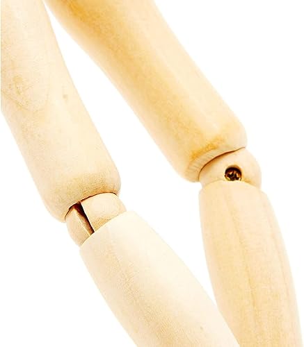 Miniatura 7 de Bright Creations Paquete de 2 maniquíes de arte de madera, figura de dibujo de 12 pulgadas y modelo humano de madera con base, maniquí de dibujo de