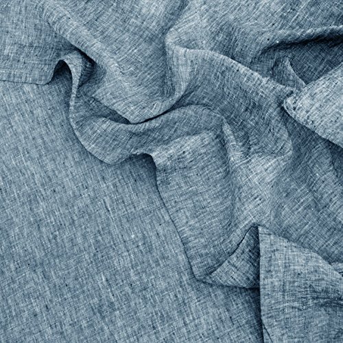 Lausonhouse Linen Sheet Set,Luxurious 100% Pure French Linen Sheet Set, Deep Pocket,4 Pieces Bedding Set - King Chambray Blue