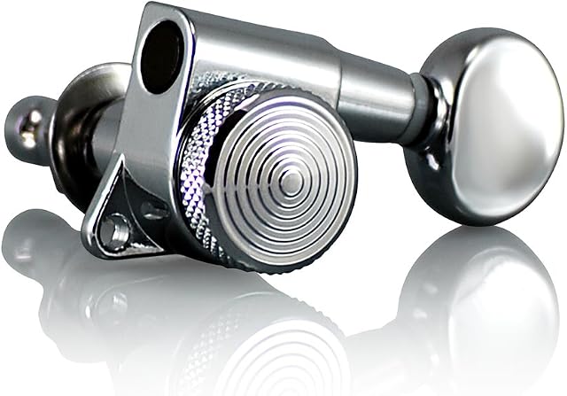 VANSON Tuners/Machine Heads V05SP Right Handed Chrome LOCKING (Set of 6) for Stratocaster, Telecaster, Jackson, Ibanez, BC Rich, Schecter (Right Handed, Chrome)