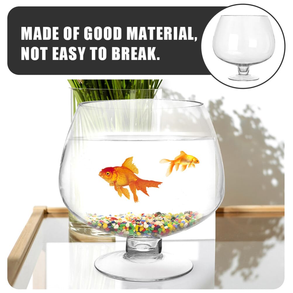 VANZACK Cuenco De Burbujas Transparente Pecera De Cristal Terrario Globo Florero Copa Terrario Contenedor Hidropónico Tanque Betta Cuenco De Lirio De Agua para Decoración