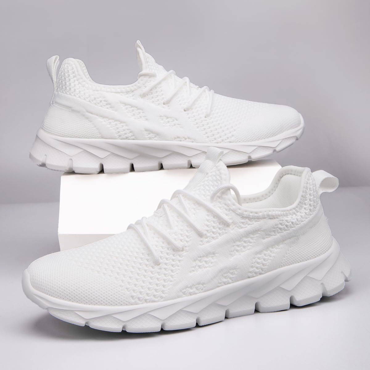 Women's Shoes Running Tennis Sneakers Walking Non Slip On Shoe Gym Sports Fashion Casual Athletic Lightweight Breathable Comfortable Shoes 7.5 White image 7 of 7 B0DFY6KR4Y