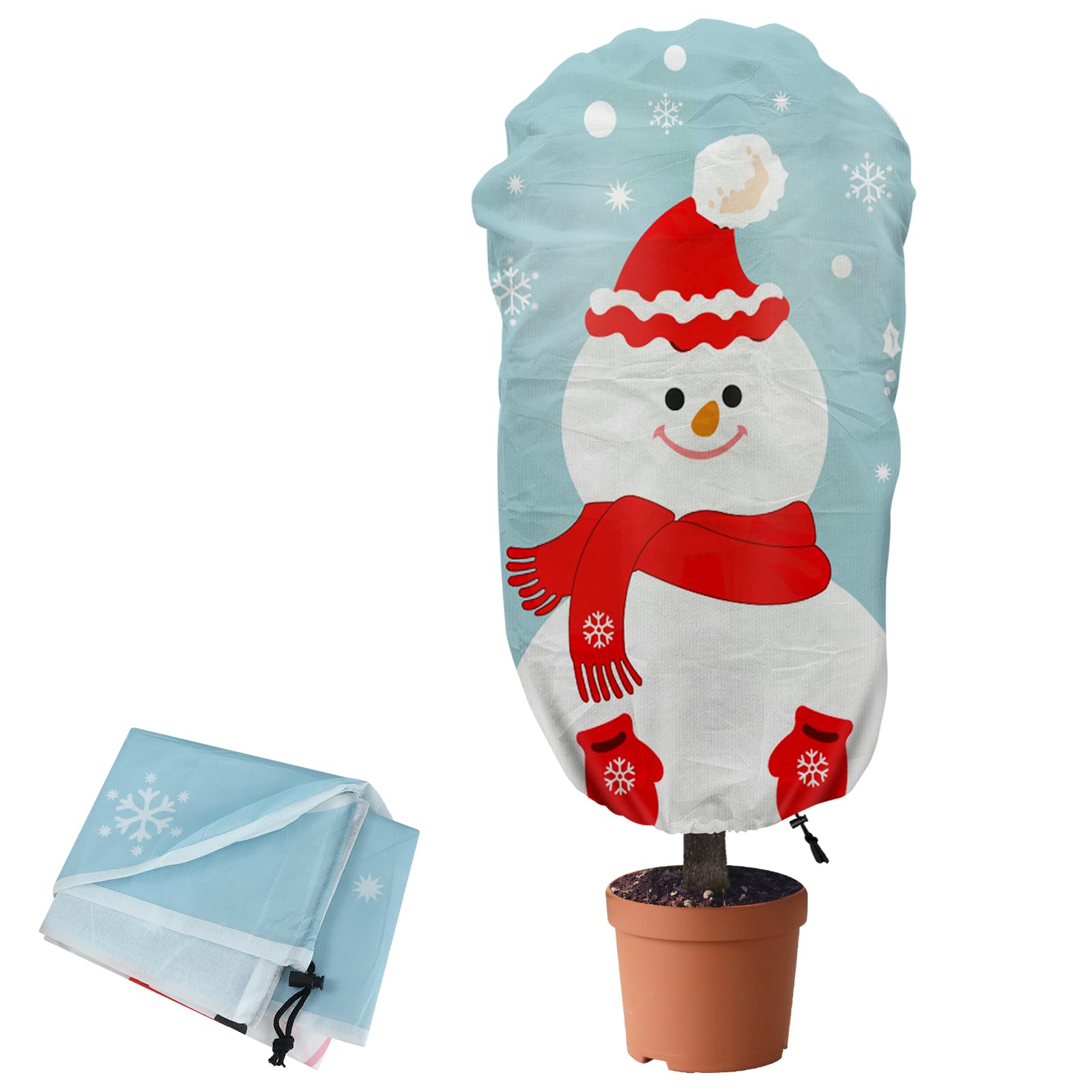 Delixike Frost Protection for Plants 80 x 100cm,Reusable Plant Covers Winter Freeze Protection with Drawstring,Tree Jacket Blanket for Cold Frost Freeze Bird Insect Prevention