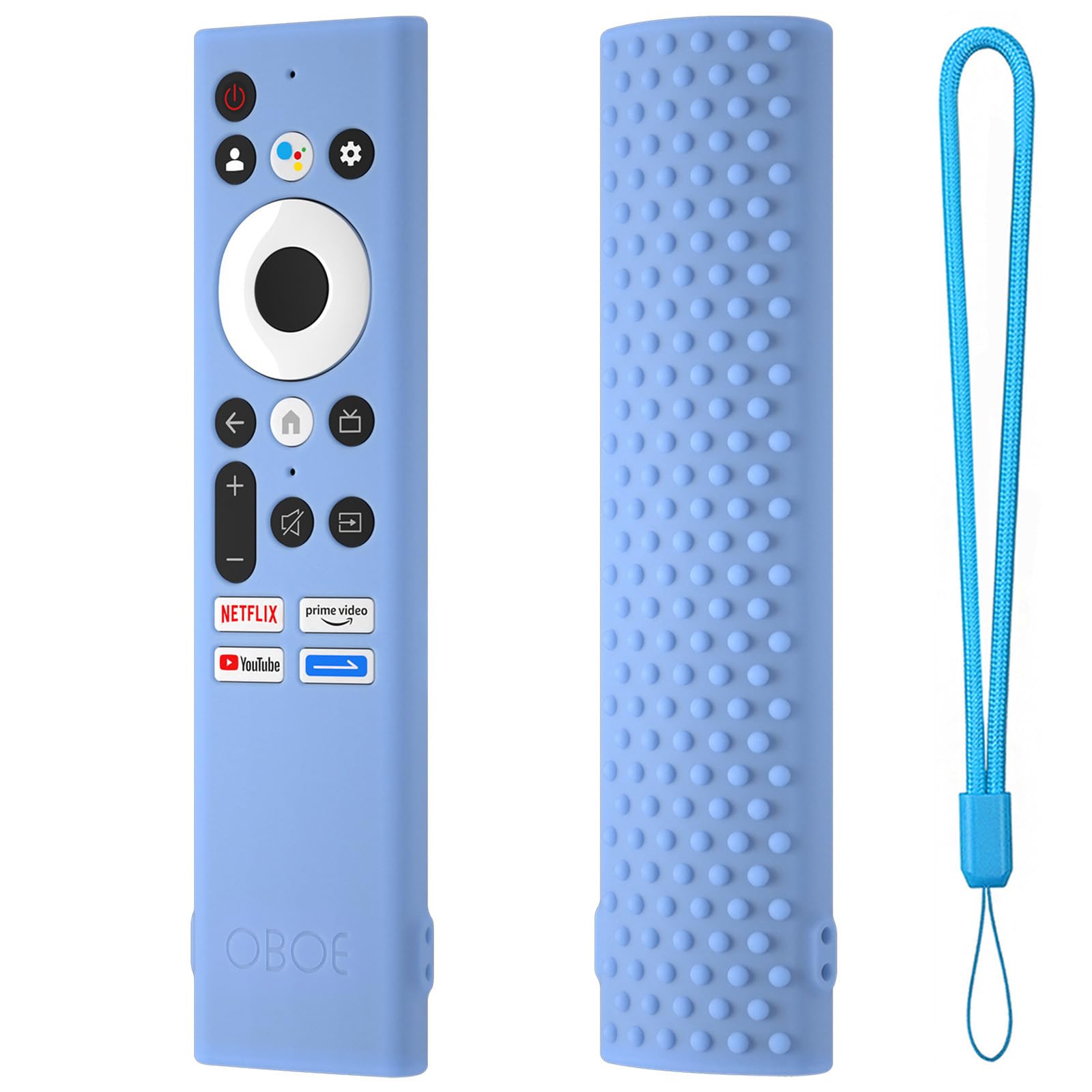 Oboe Silicone TV Remote Cover Compatible with Sansui Tv Remote/Croma Tv/Haier Tv/Blaupunkt Tv Remote Protective Case with Remote Loop (Glow in Dark Blue) [Remote NOT Included]
