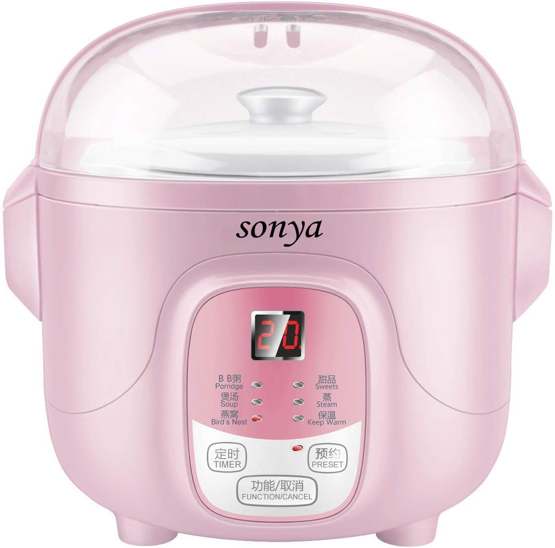 Bonus Pack Sonya Ceramic Pot Smart Electric Slow Stew Pot SYDGD8P (Pink) Home