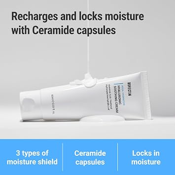 ROVECTIN Aqua Hyaluronic Soothing Cream - Skin Barrier Repair with Ceramide, Hyaluronic Acid, Niacinamide | Intense Hydrating Cream | Fragrance Free, Vegan, Korean Skincare (2.03 fl oz)