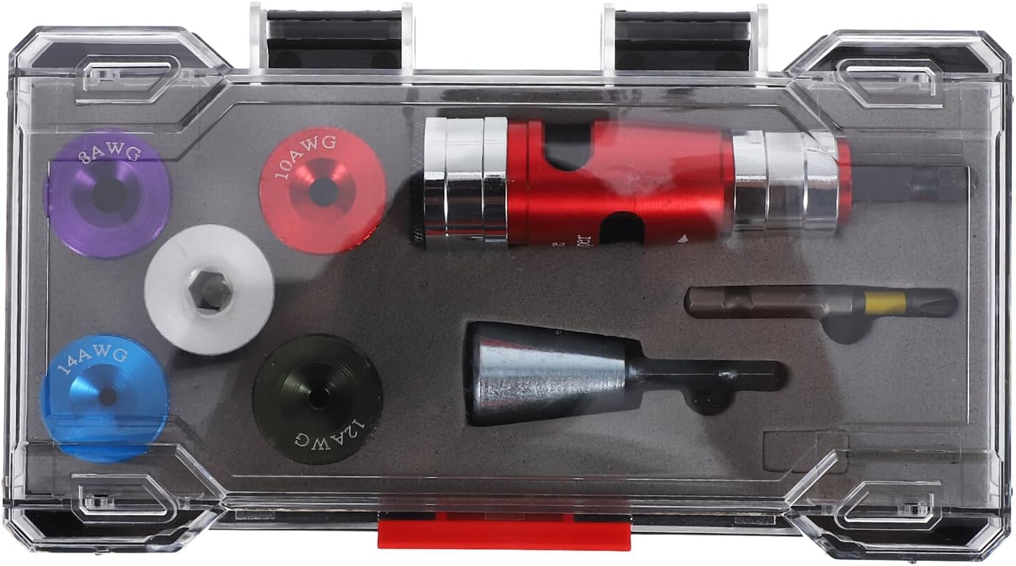 Electric Cable Stripper Kit 8Pc Multifunctional Wire Stripper Set for Home Electrical Projects with Standard Plastic Case