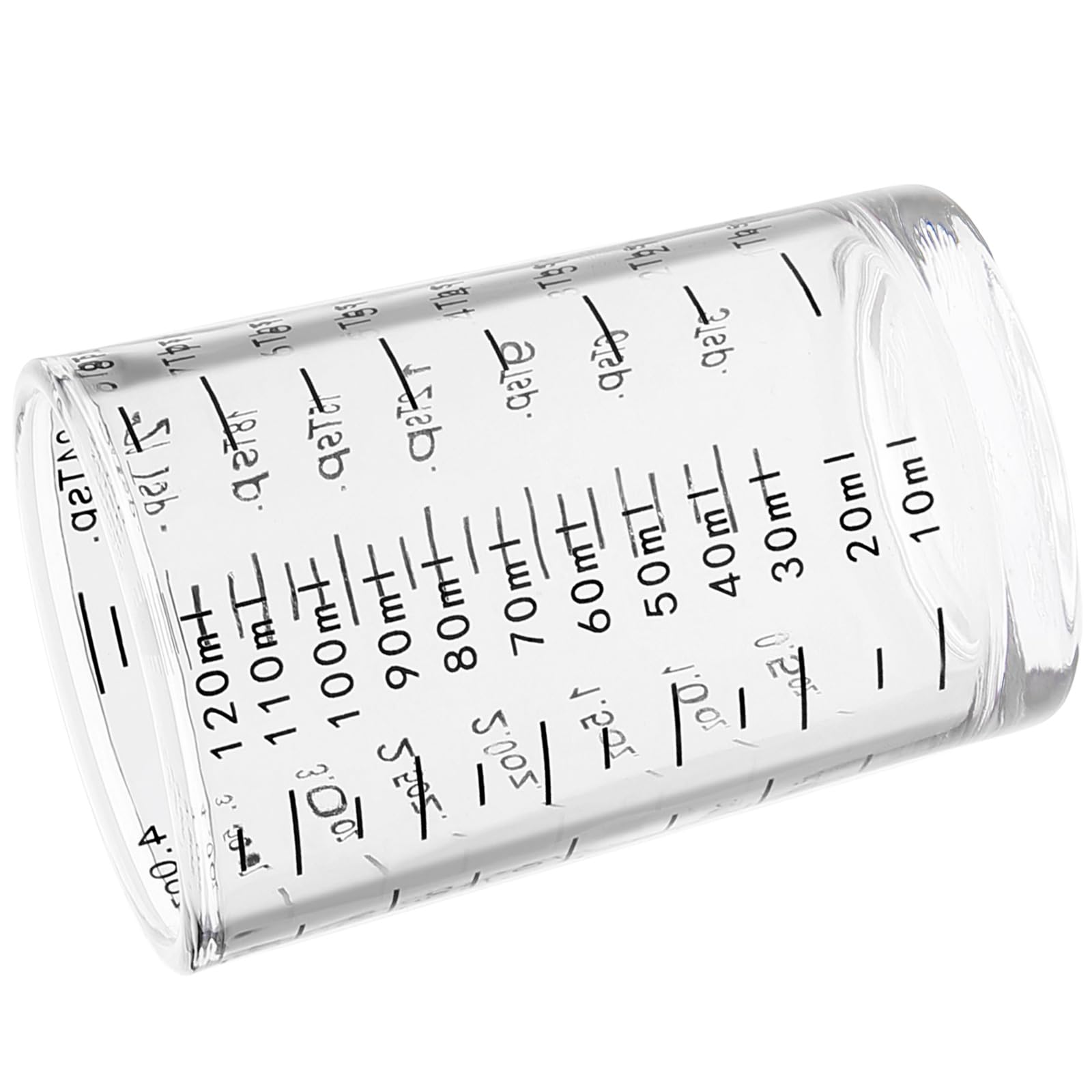 Bottone 120ml Shot Glass Measuring Jigger Unique Kitchen Essential 120ml Capacity Glass Measuring Cup with Clear Scale Jigger Shot