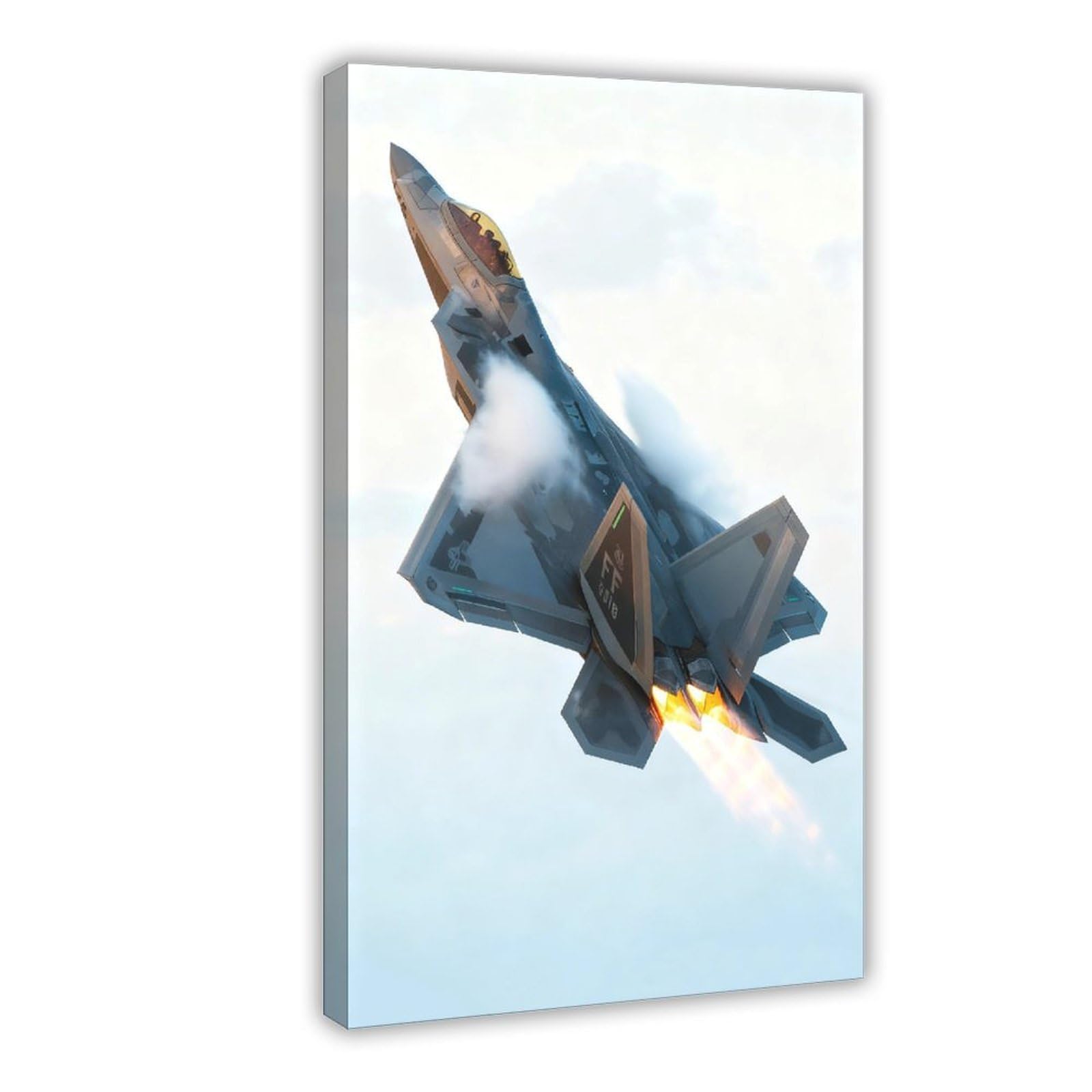 F-22 Raptor Jet Fighter Jet Airplane Wall Decor-Modern Fighter Wall Art Prints Cool Posters Canvas Poster Bedroom Decor Landscape Office Room Decor Gift Frame-style24x36inch(60x90cm)
