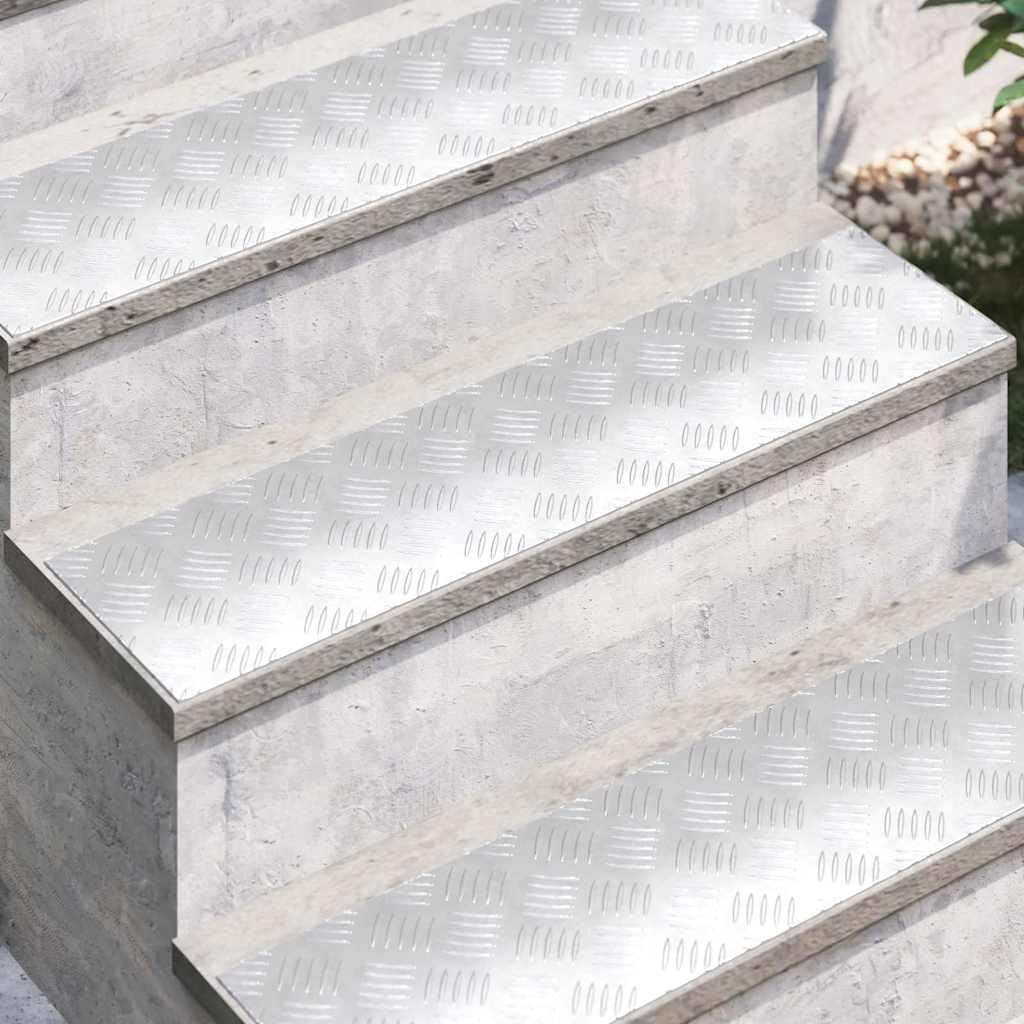 SYDE Stopnie aluminiowe 2 szt. 80 x 20 cm srebrny