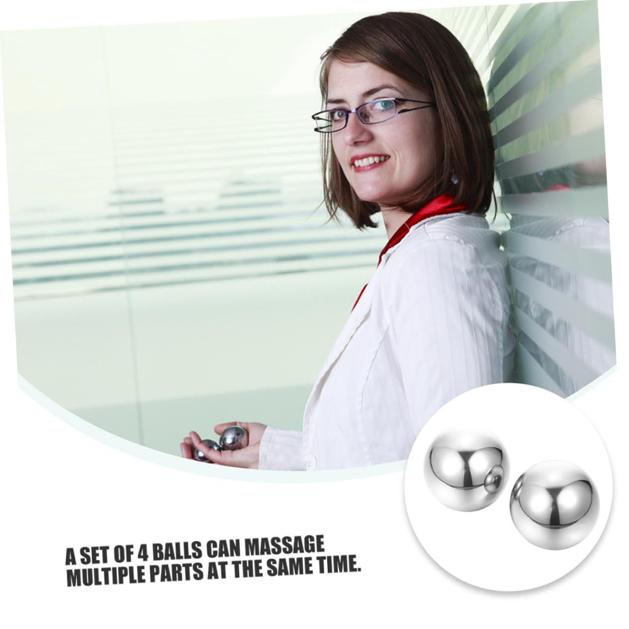 Balones de Masaje de Acero Inoxidable para Ejercicio de Mano, 2 Pares