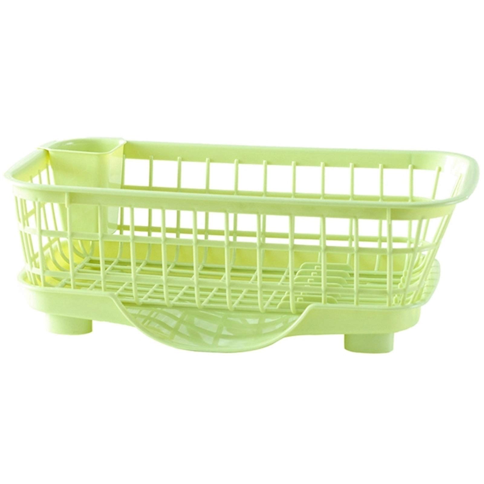 Geschirrkorb Küchengeschirr-Rack-Speicher-Halter-Abtropfschüssel Geschirrteller Tragbares Trockengestell Home Shelf Geschirr-Organizer Geschirr Abtropfgestell (Color : Green)