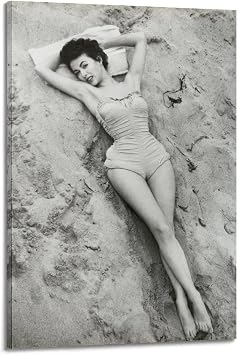 Hot Girl Poster Bikini Babe Lying on The Beach Poster Decorative Painting Canvas Wall & Art Picture Print Modern Family Bedroom Decor 20x30inch(50x75cm)