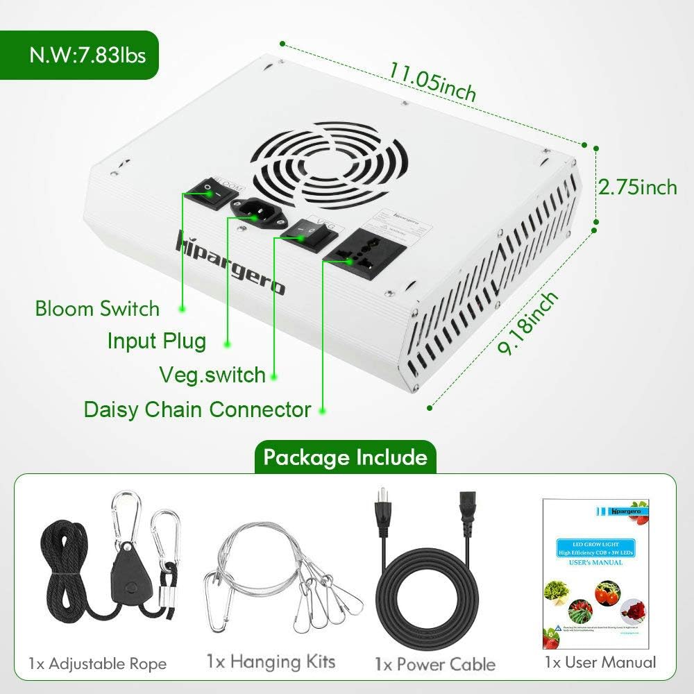 HG800 LED Plant Grow Light, Full Spectrum UV/IR Guinea | Ubuy
