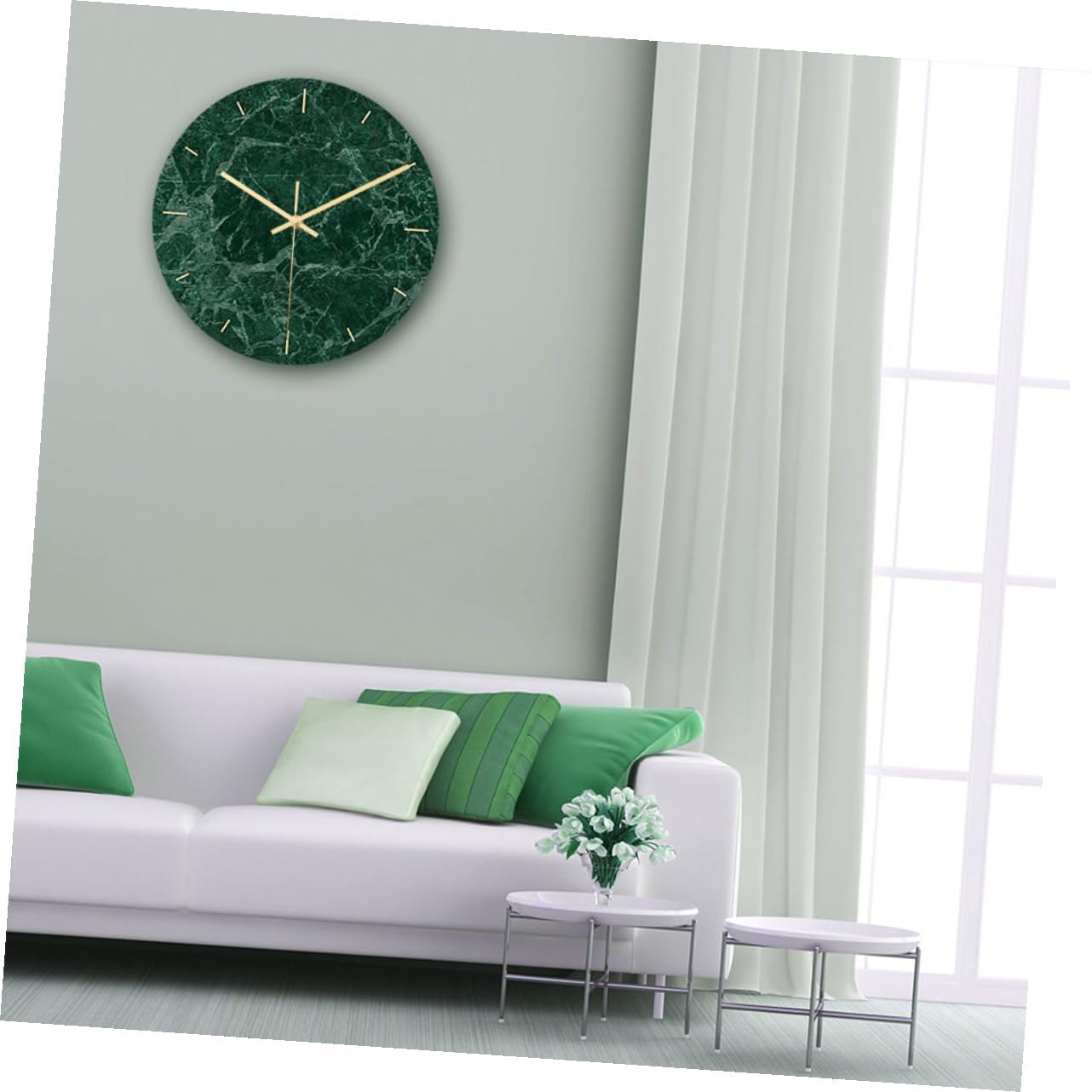 ABOOFAN Lustige Wanduhr aus Acryl mit Großem Klar Lesbarem Zifferblatt und Geräuschlosem Mechanismus Moderne Runde Marmoruhr für Wohnzimmer Zuhause
