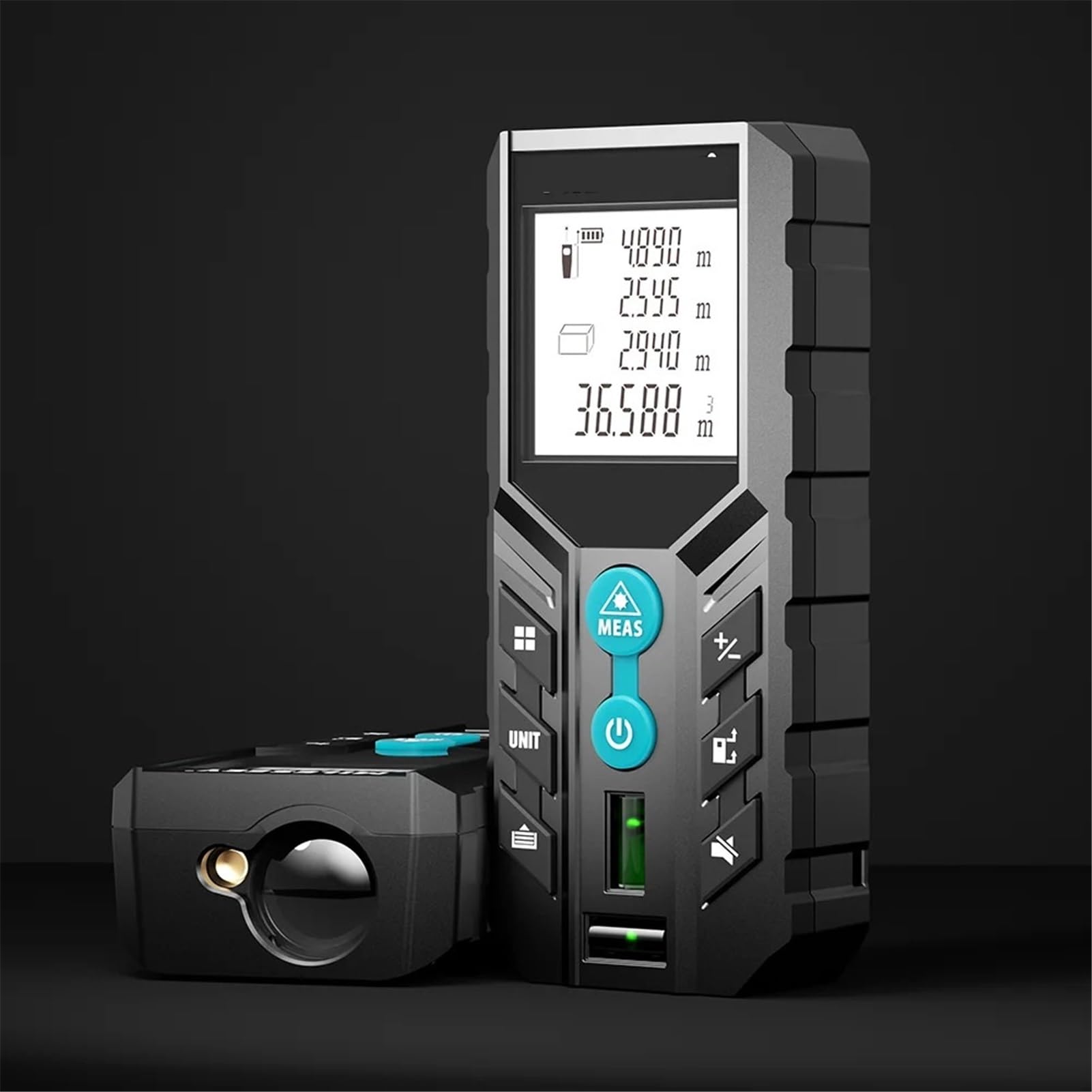D2 Laser Distance Meter,40m/120m Rangefinder,Rechargeable Angle Optional, Ft/M Unit, With Leveling Bubble Measure Tools(D2,120m)