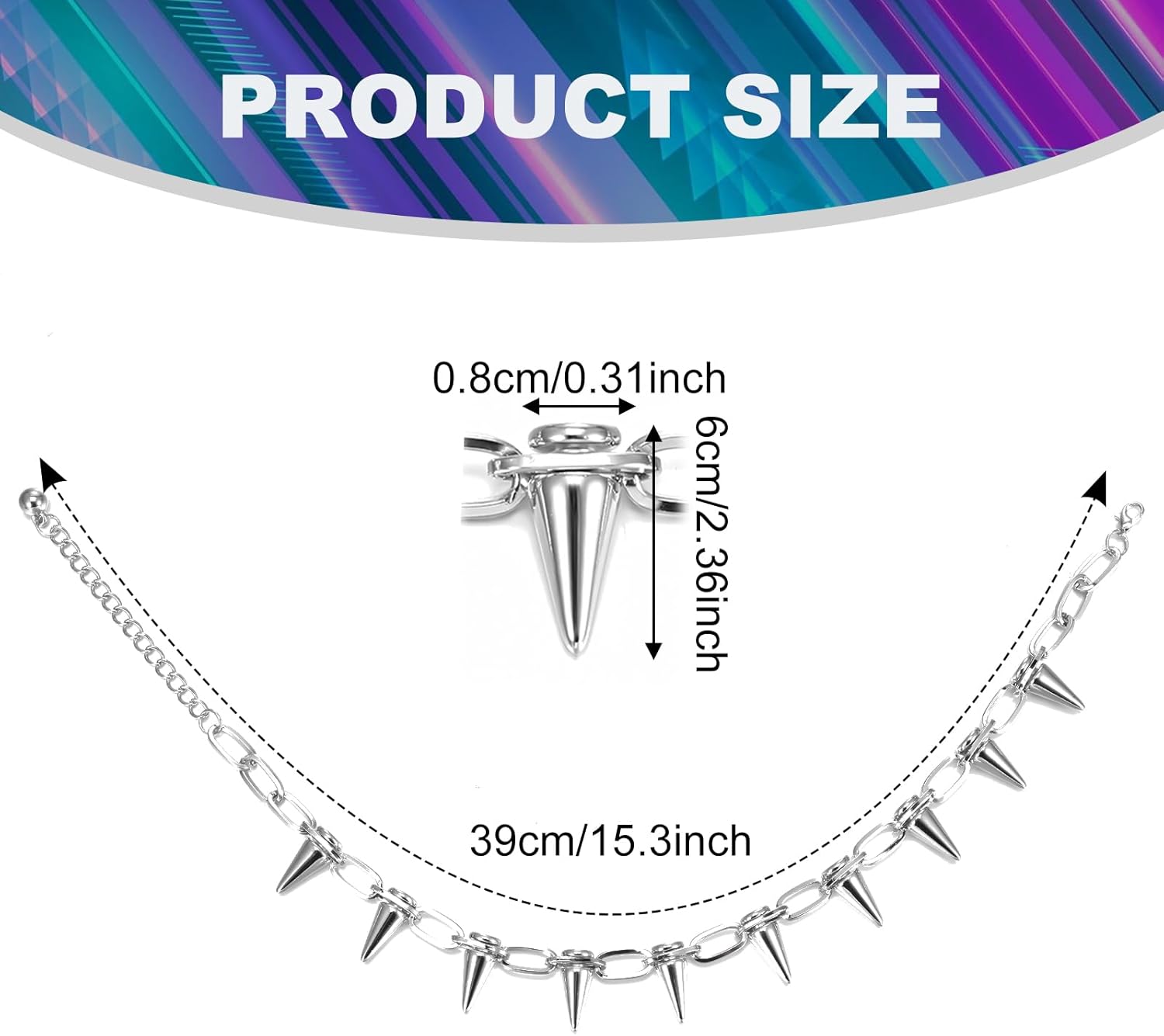 Goth Choker Necklaces for Women, Spike Choker Punk Rock Choker Jewelry Vintage Y2k Accessories for Men Women - Image 4