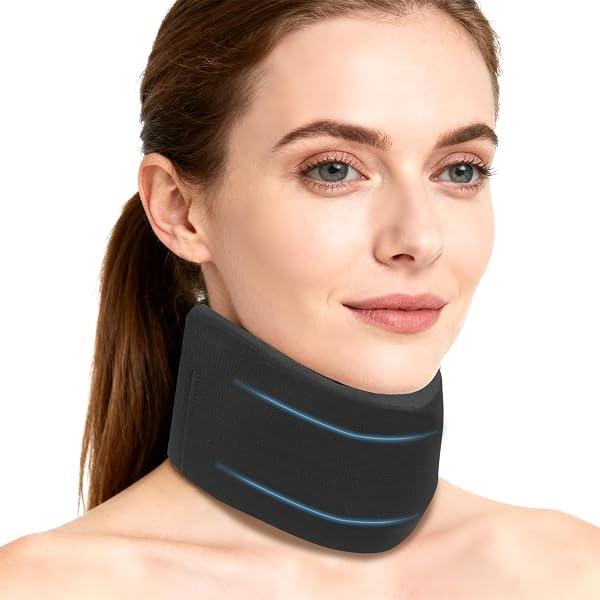 Collare Cervicale Morbido,Collare Ortopedico Cervicale Regolabile per Dolore al Collo e Sostegno,Alleviare la Pressione Della Colonna Vertebrale Cervicale per Viaggiare,Lavorare,Dormire (M) - 1