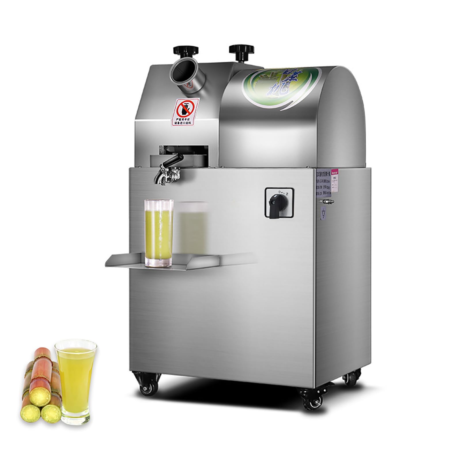 Kolice Commercial Electric Sugarcance Press Machine Masticating Sugarcane Juice Making Machine Sugarcance Press Extractor with Feed Chute Tray