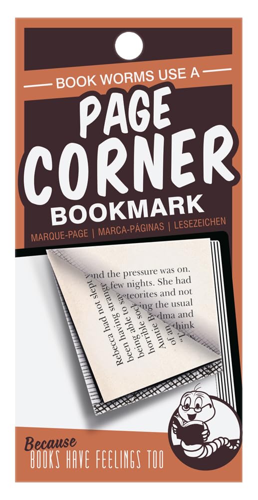 IF Page Corner Bookmark - Book Worm, Orange