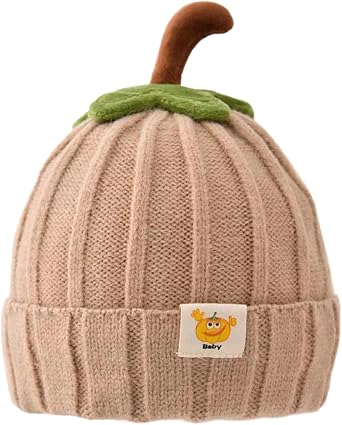 Kids Cute Pumpkin Fruit Crochet Hat Unisex Knitted Beanie Hat Christmas Hat Winter Warm Cap