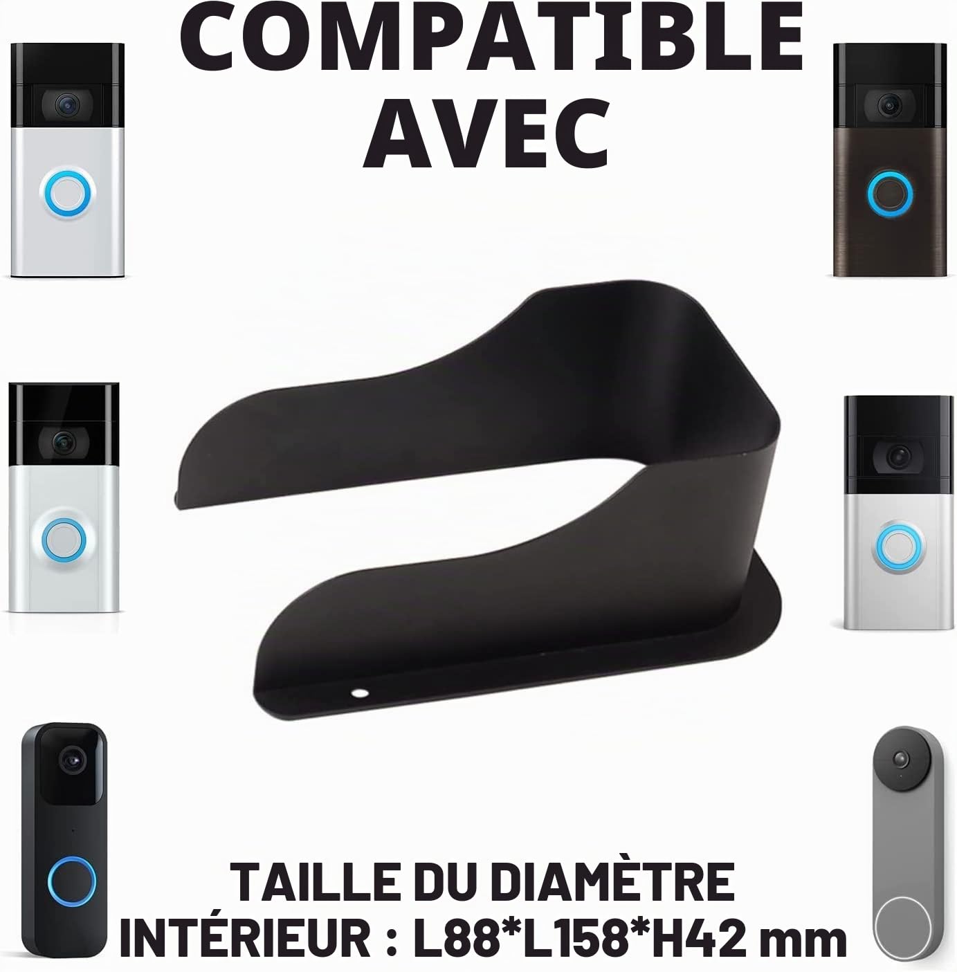 Couverture de sonnette vidéo, protection contre la pluie, protection météorologique, protection contre l'éblouissement, convient pour les sonnettes Ring, interphone, prise et serrure à code