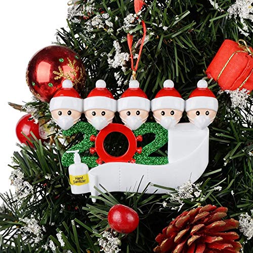 TUTUO 2021 Personalized Christmas Ornaments Kit with Toilet Paper, DIY Christmas Decorating Kit Creative Gift for Family Christmas Tree Hanging Party Decorationsï¼ˆ5 Peopleï¼‰