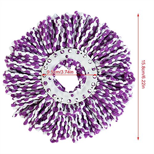 Image of Huhushop Spin Mop Head Refills Microfiber Round Spin Mop Head Replacement for Universal Spin Mop System Perfect for Home Commercial Use (Purple+White)