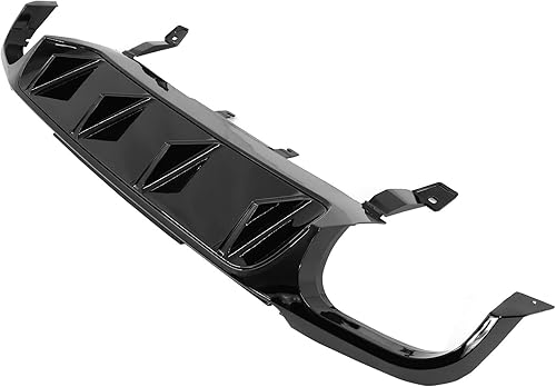 Miniatura 5 de FREEMOTOR802 Compatible con Ford Mustang V6 y GT 2013-2014 - Difusor trasero, estilo GT500 negro brillante PP, moldura de parachoques trasero,
