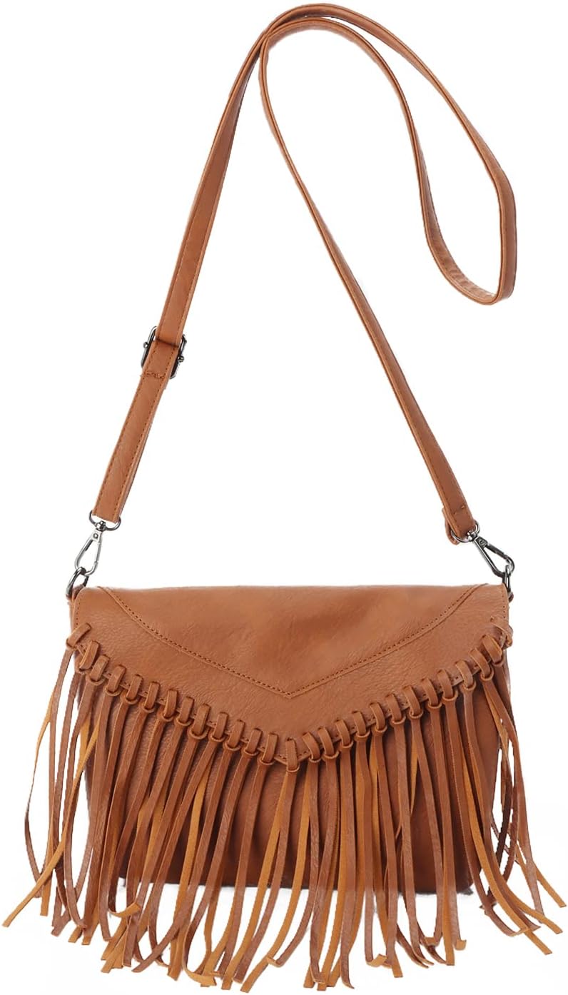 Women Fringe Hobo Purse Vintage Tassel Shoulder Bag Black Tassel Handbags