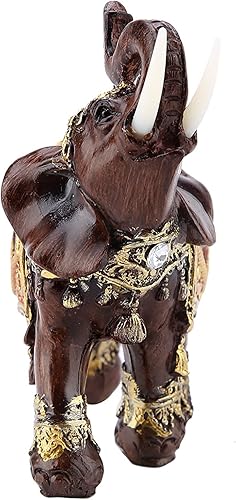 Miniatura 6 de Hilitand Lucky Wealth - Estatua de elefante, escultura de grano de madera de Feng Shui, decoración de escritorio para el hogar, regalo (M)