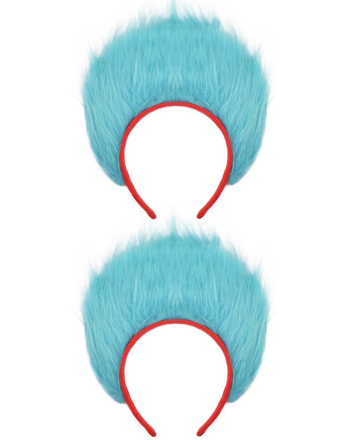 2 PCS Blue Fuzzy Costume Headbands for Kids and Adults-Halloween Christmas Festival Theme Party World Book Day Cosplay