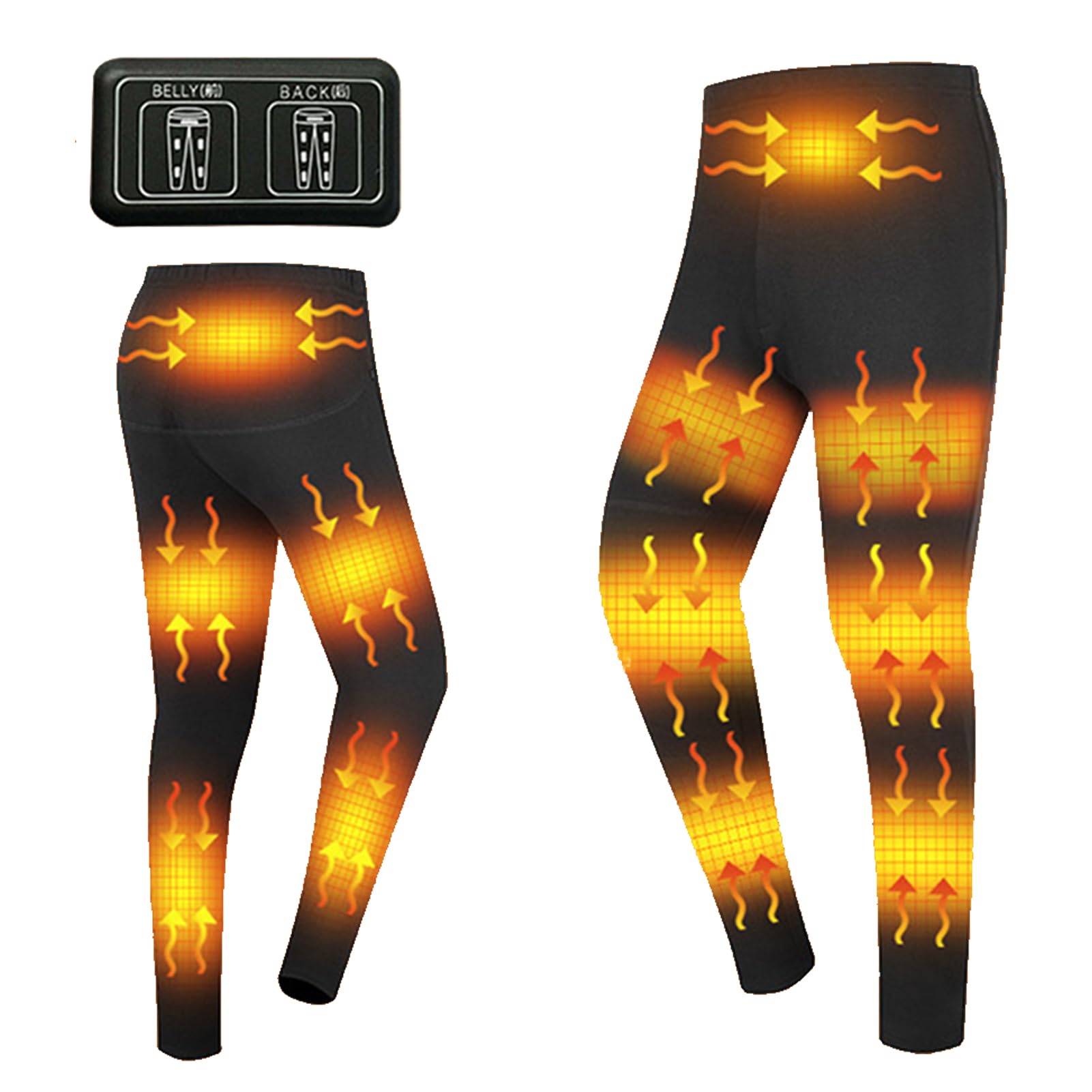 Femxizor Men and Women Heated Pants, USB Electric Heating 12 Zones Thermal Underwear Bottoms for Hunting, Motorcycle, Hiking,M,Men