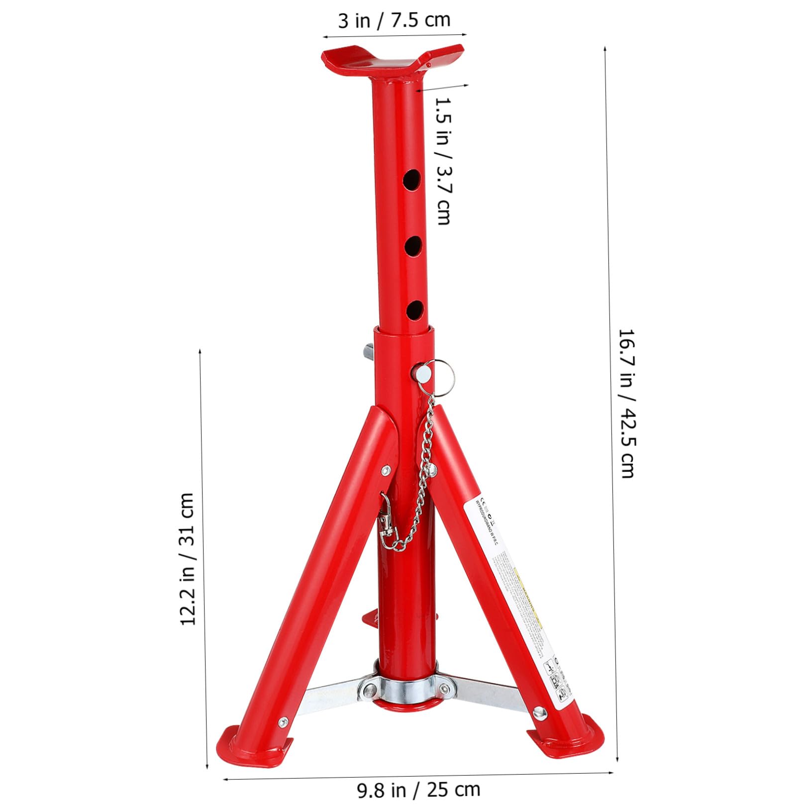 Hemobllo Chandelles pour Voitures en Acier Carbone 3 Tonnes, Jeu de 2 Pièces Pliables avec Design Antidérapant pour Levage et Réparation Automobile Sécurisée