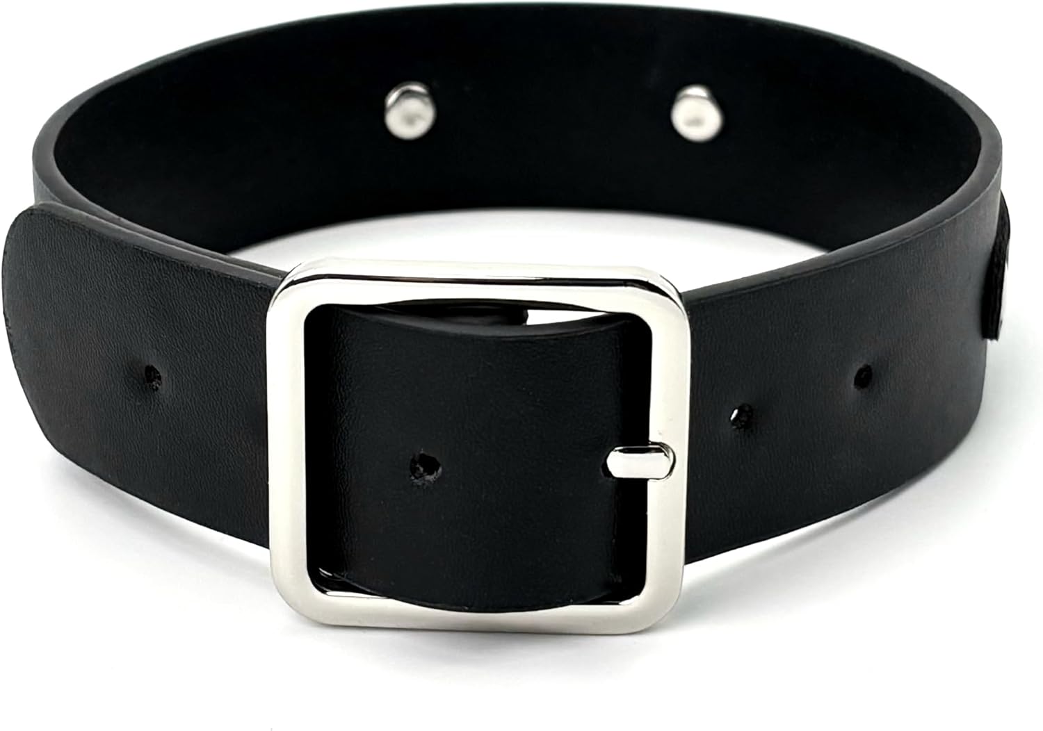 Women's Punk Black O-Ring Leather Choker Necklace, Adjustable PU Leather Leash Collar With Rhinestone Letterrs Gothic Jewelry for Women - Image 4