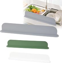 2 Pack Silicone Sink Splash Guards | Non-Slip Suction Cup Water Barrier for Kitchen Washbasins | Reusable Splash-Proof Sink Protector & Easy-to-Clean Dishwasher Safe Baffle