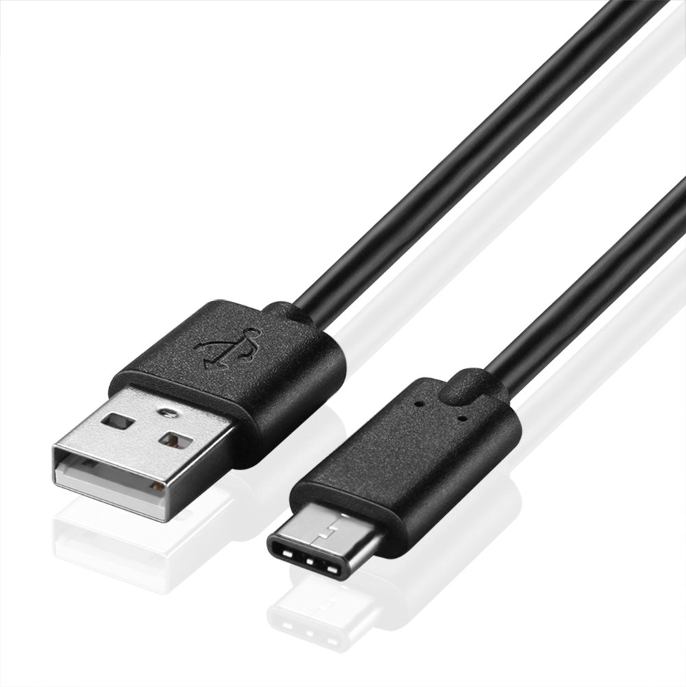 TNP USB Type C to Type A Cable, USB-C to USB-A Cable Adapter Connector Plug Wire Cord, High Speed USB 2.0 Male to Male Sync & Charge Cable - Black (3FT)