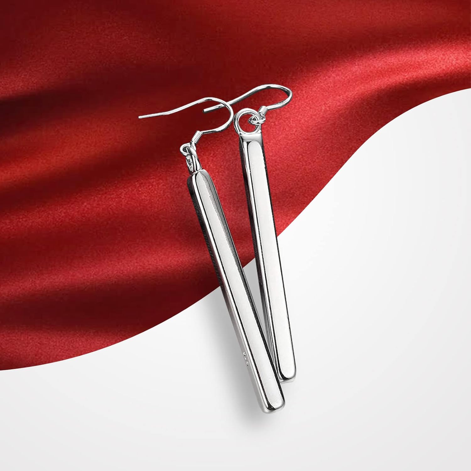 925 Sterling Silver Earrings Dangle Earrings Linear Drop Statement Earrings for Women Teen Girls - Image 5