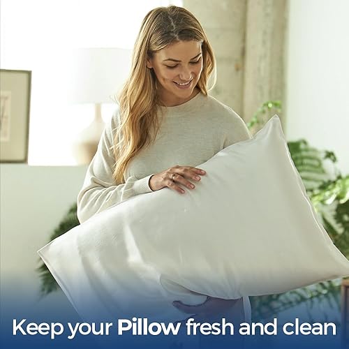 Miniatura 9 de Linteum Textile Supply Funda de almohada blanca tamaño Queen con cremallera, 20 x 30 pulgadas, fundas de almohada de polialgodón de 200 hilos para