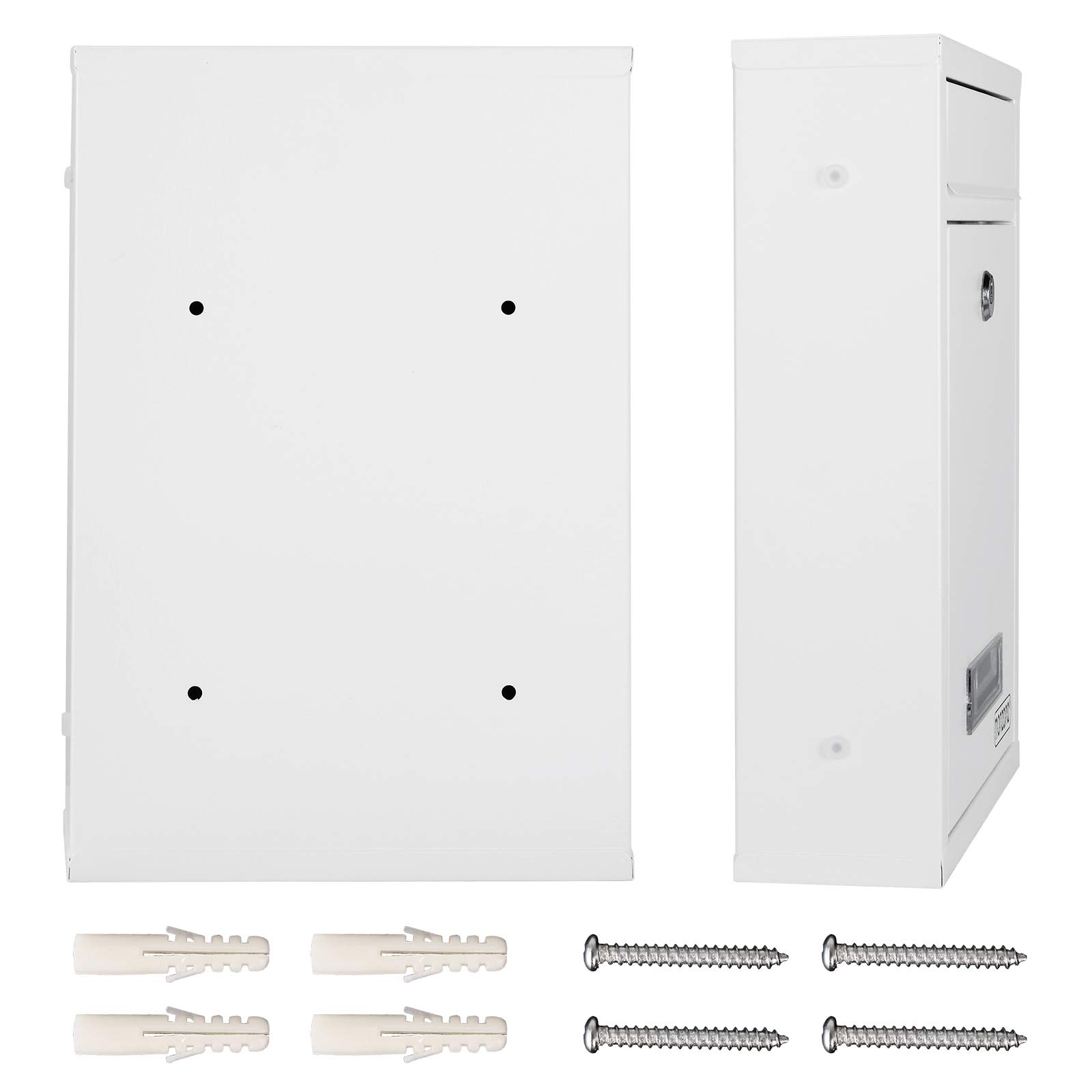Deuba 6X Buzones de Correo Acero Sistema Buzón Pared Exterior 2 Llaves Ventana Placa Nombre Blanco