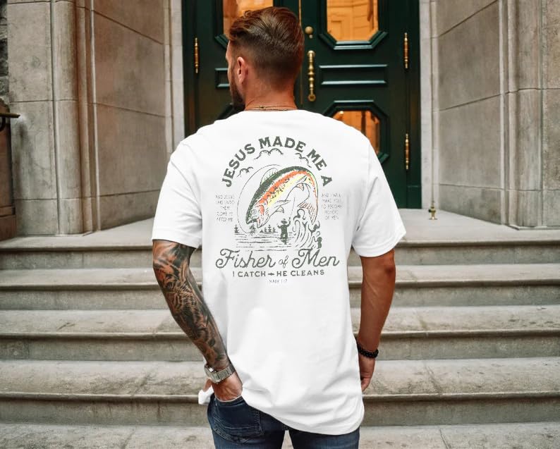Dad Shirt for Men Christian Fishing Tees Father's Day Tshirt Papa Birthday Gift Short Sleeve Top4