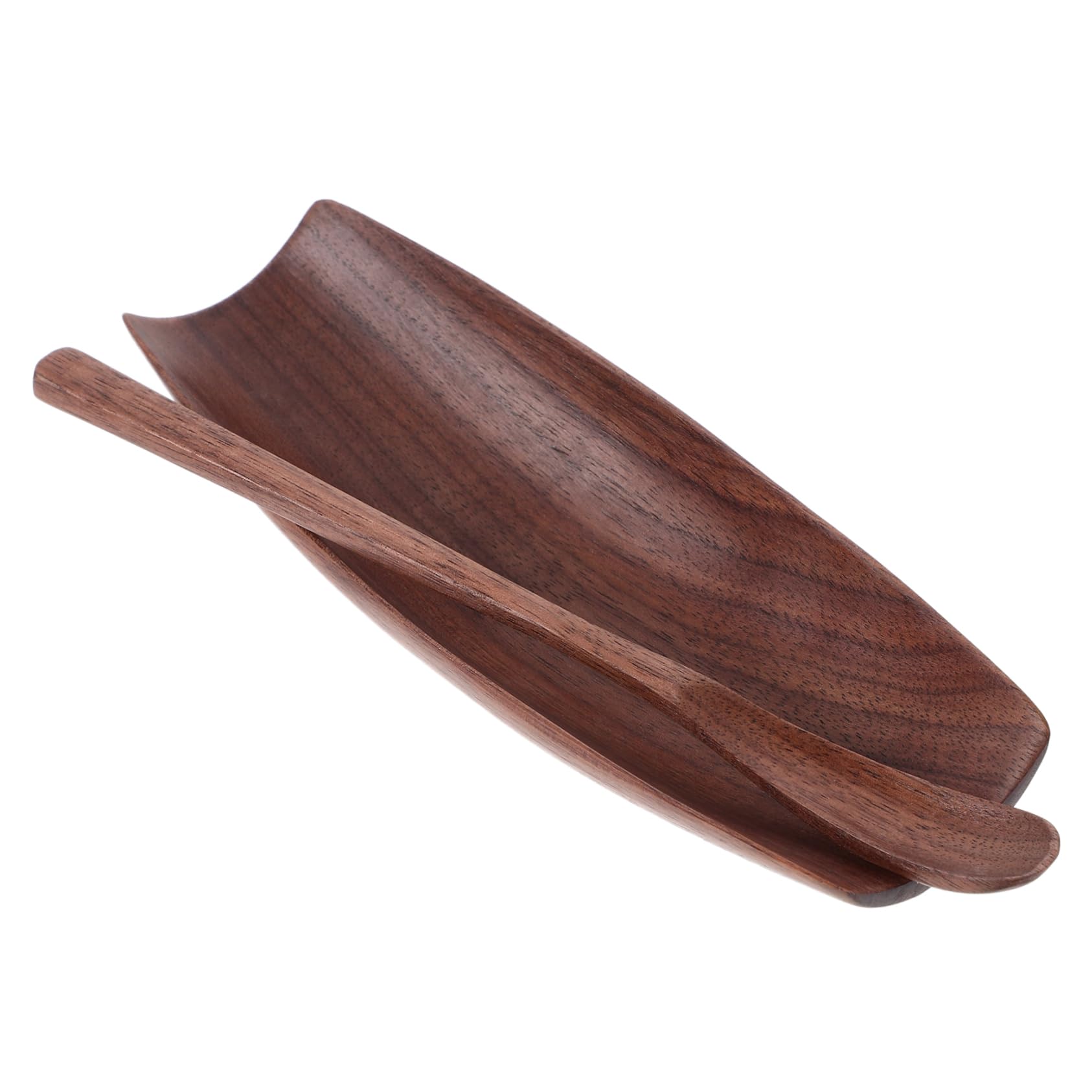 DECHOUS 1Set Tea Utensil Tools Walnut Tea Scoop and Dispenser Set for Loose Leaf Tea Multi Function Portable Tea Accessory for Home Use