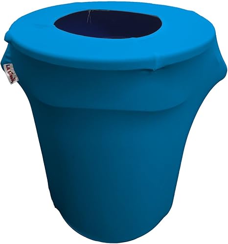 Vista 46 de LA Linen Funda elástica de elastano ajustable para bote de basura Slim Jim de 23 galones, cubierta para contenedor de residuos, decoración de patio