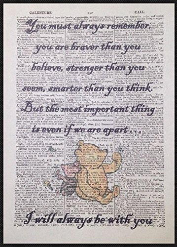 Citation De Winnie L Ourson Imprimee Sur Page De Dictionnaire Vintage Art Mural Brave Cute Circulaire En Ligne