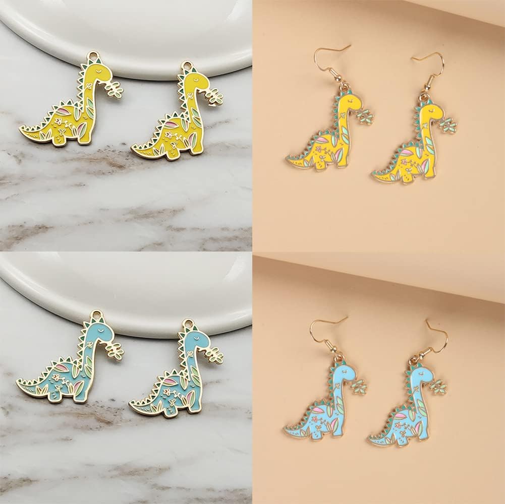 16Pcs Mixed Size Cute Enamel Dinosaur Charms for Necklace and Earrings Making - Anime Jewelry Making Supplies Funny Pendants for Jewelry Crafts - Image 5