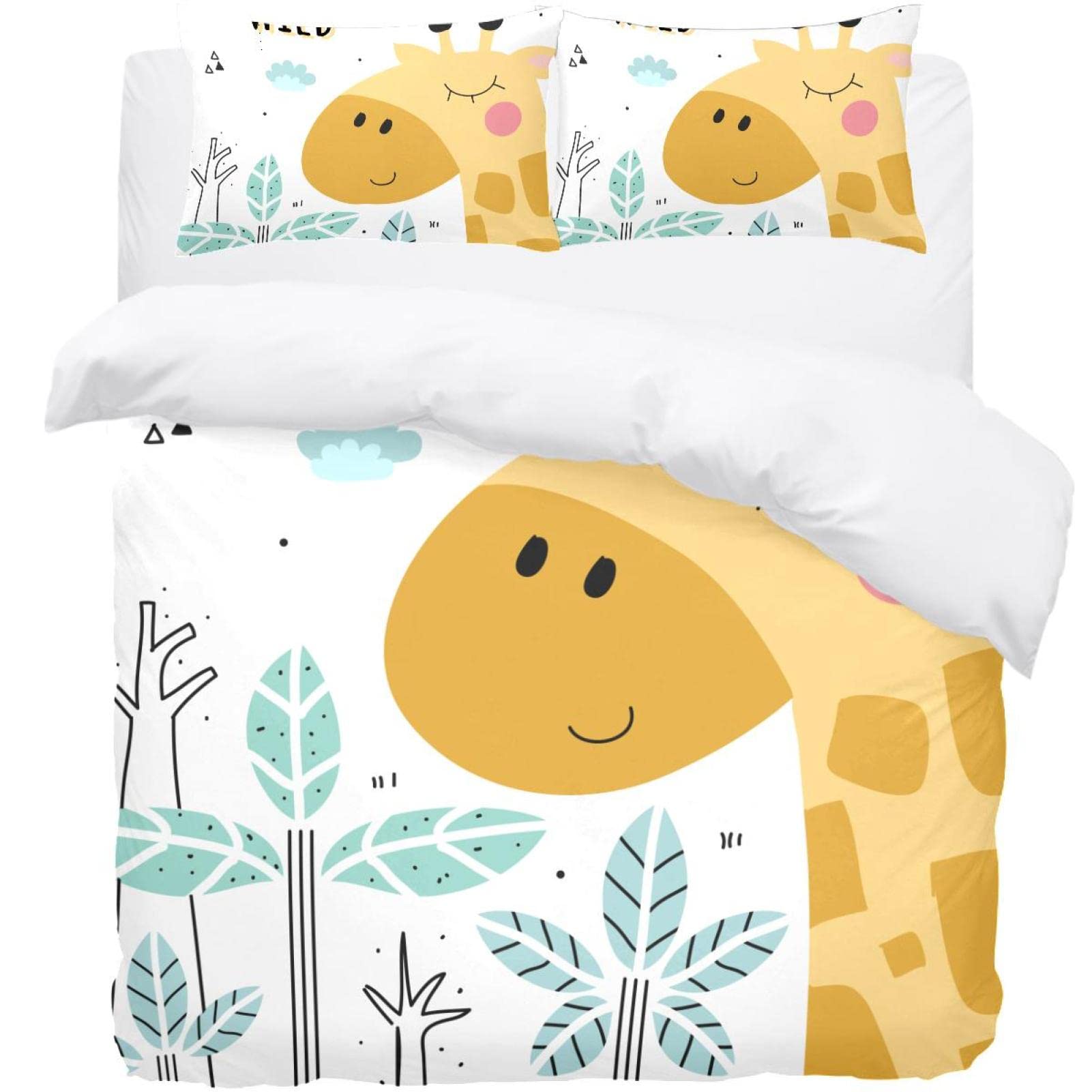 Parure de lit girafe sauvage avec housse de couette double Queen King size
