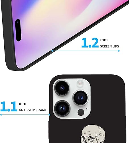Miniatura 4 de Foneine Funda compatible con iPhone 15 Pro Max, divertida funda de diseño de calavera para mujeres, niñas y niños, funda protectora de silicona