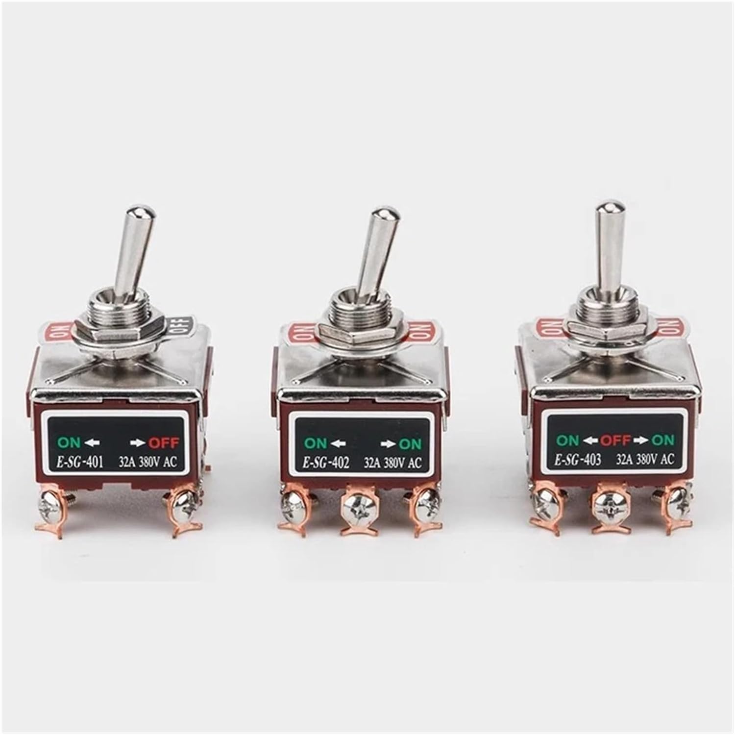High Current Rocker Switch 2/3/4/6/8/9/12Pin Self Reset/Self-Locking Toggle Switch Copper Pin 32A 250VAC Power Button Switch(403)