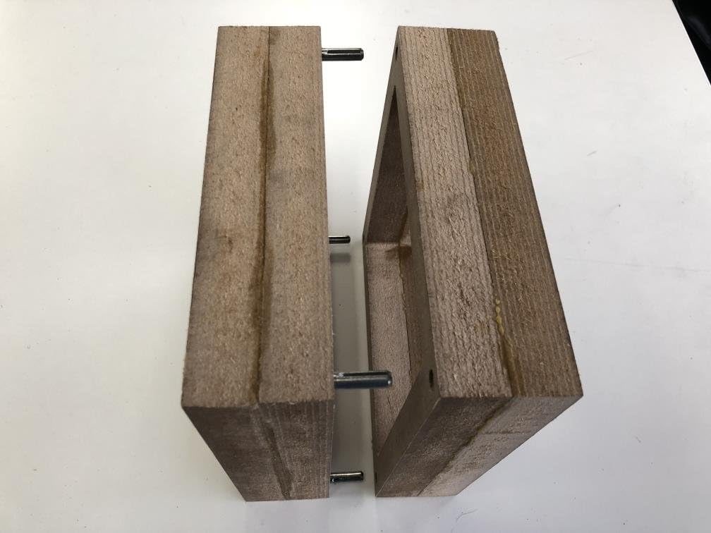 2-Part Foundry Wood Flask Mold for Sand Casting Jewelry Or Craft Making Tool 6"x6"x4"