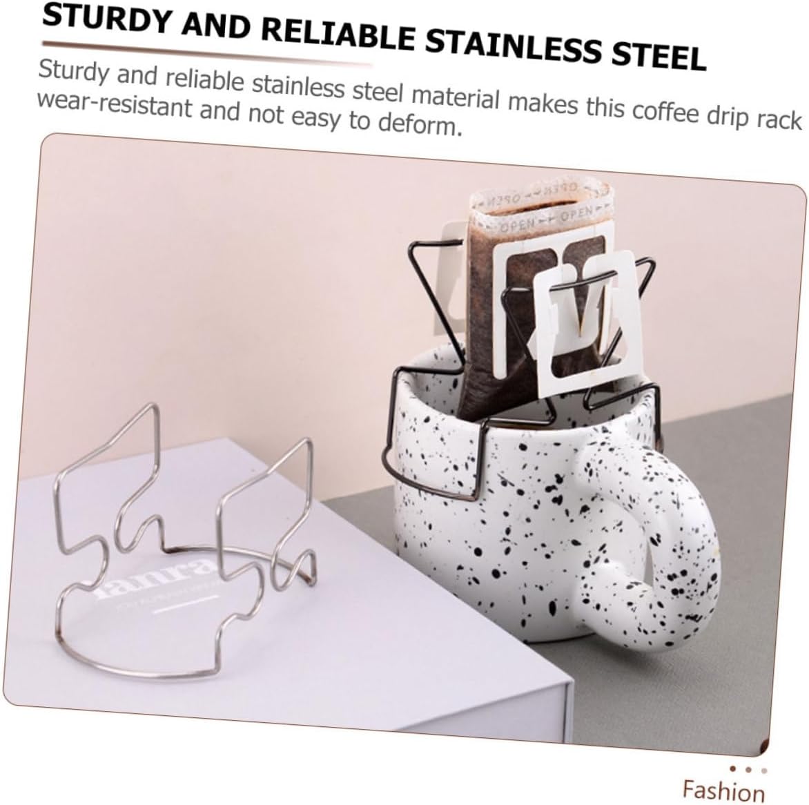 Ciieeo 4sets Stainless Steel Coffee Filter Holder Drip Bag Stand Reusable Dripper Organizer for Outdoor Traveling