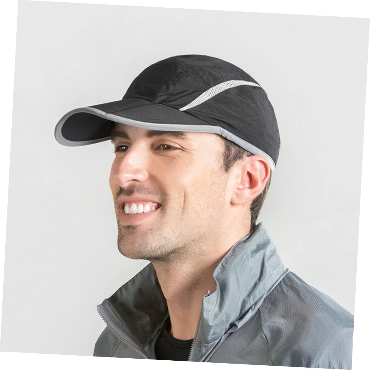 BESTYASH Baseball Kappe Rand Baseballmützen für Herren Kappen Laufmütze für Frauen Atmungsaktiv Mütze Männer Schirmmützen für Damen Sonnenhut Damenmützen für den Sommer Sporthut Nylon Black